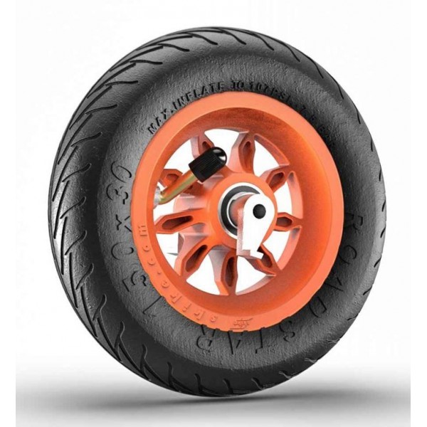 Roue complète 6 pouces 1/4 orange - jante 9SB RS et pneu Road Star